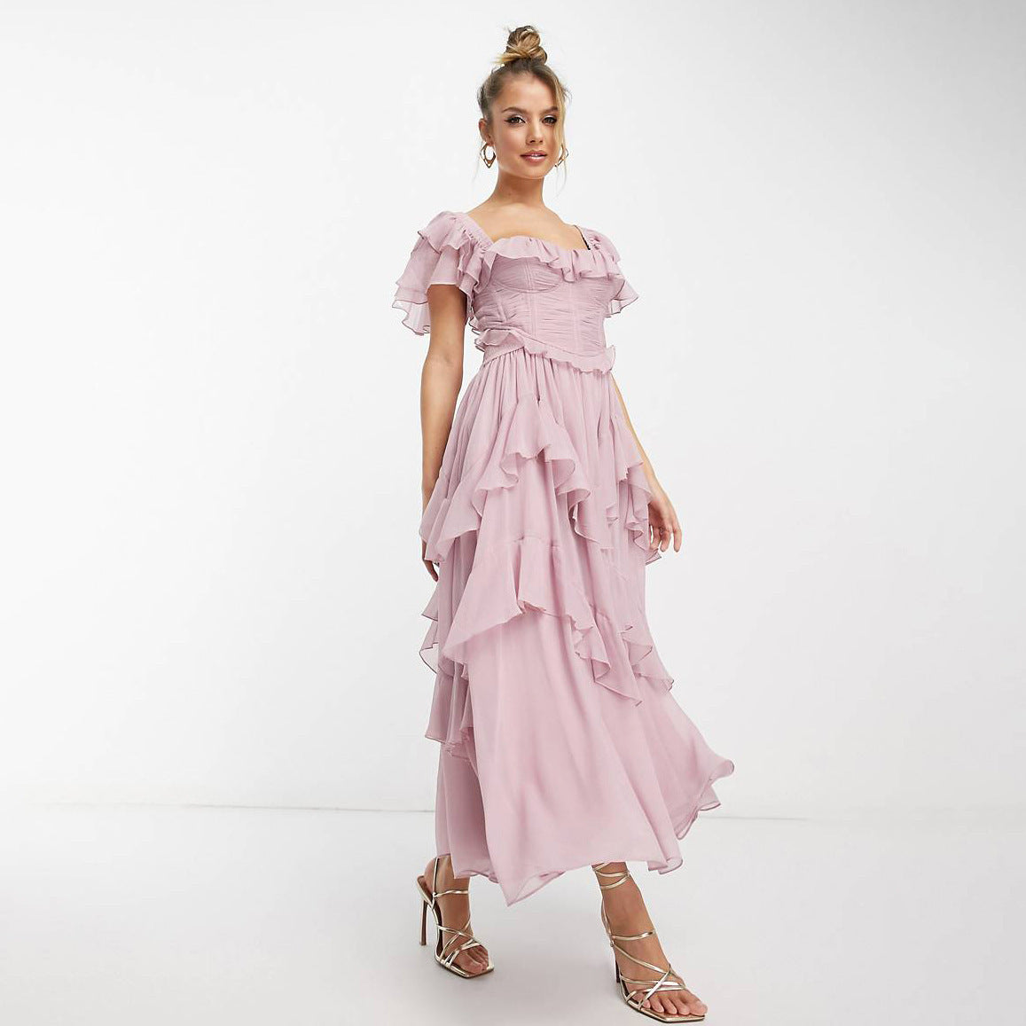 Robe longue manches courtes bohème – Style estival chic