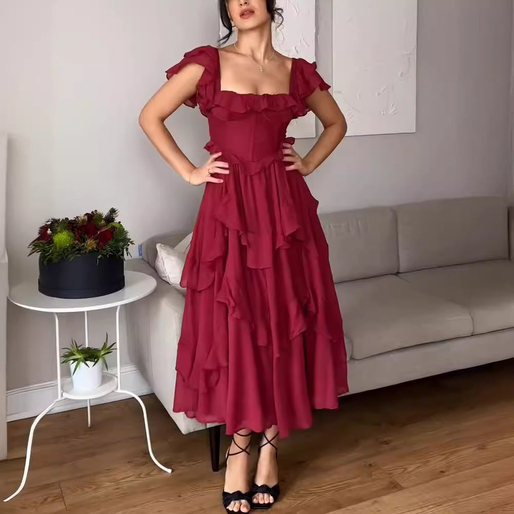 Robe longue manches courtes bohème – Style estival chic