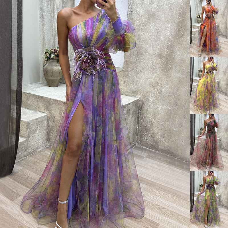 Rrobe estivale fendue style tie-dye – Chic & fluide