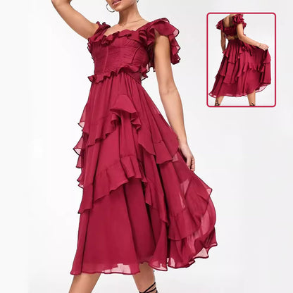 Robe longue manches courtes bohème – Style estival chic