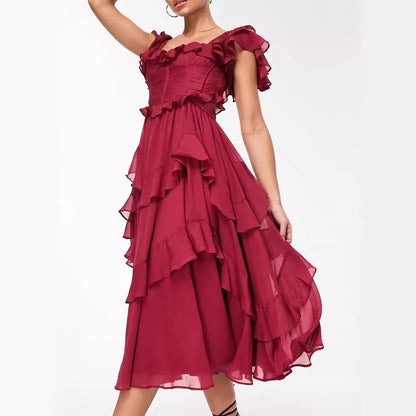 Robe longue manches courtes bohème – Style estival chic