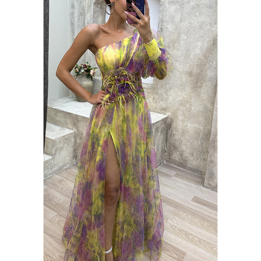 Rrobe estivale fendue style tie-dye – Chic & fluide