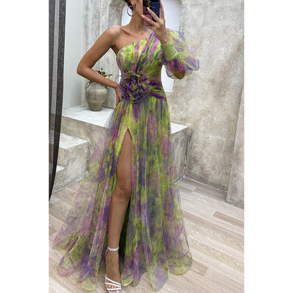 Rrobe estivale fendue style tie-dye – Chic & fluide