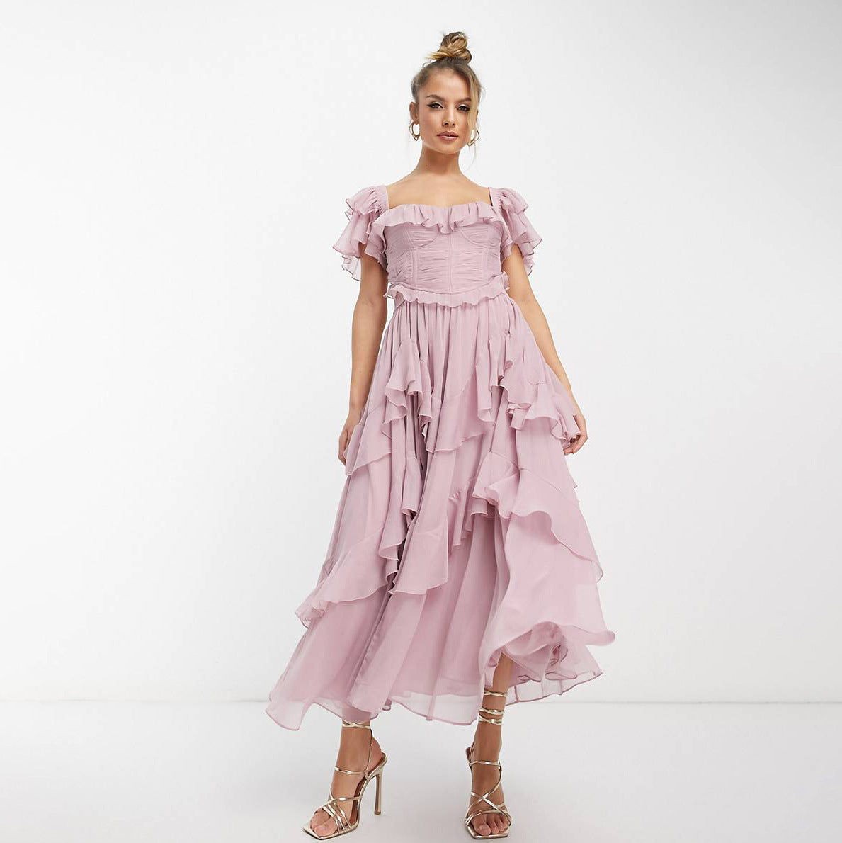 Robe longue manches courtes bohème – Style estival chic